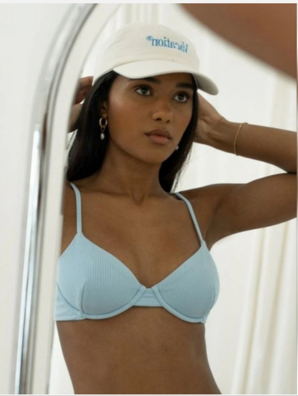 Montce Pale Blue Ribbed Underwire Bikini Set - Picture 4 of 8